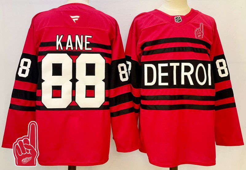 Men Detroit Red Wings #88 Kane Red Fanatics 2025 NHL Jersey style 10